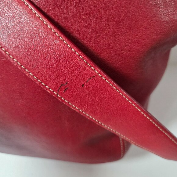 Vintage Coach Soho Legacy Duffle Red Leather Hobo Bucket Bag 9186 - Picture 5 of 16